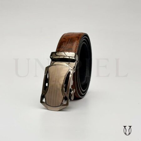 COC0662 Correa cuero res guante heb. automática 3.5 color Café cocodrilo