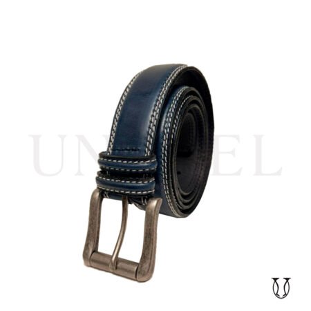 COC0812221 Correa cuero vacuno doble costura 3.5 color azul petroleo