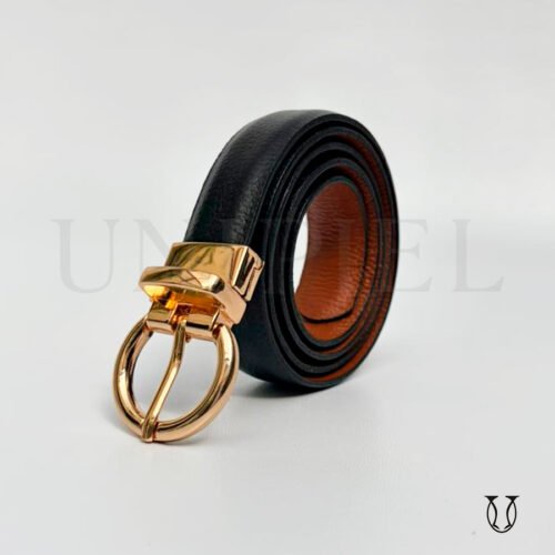 COD0203252 Correa cuero vacuno md reversible 2.0 color negro y caramelo floter