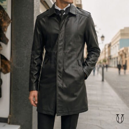 Abrigo md falk 3/4 cuero seda ovino CSC04812001 Negro
