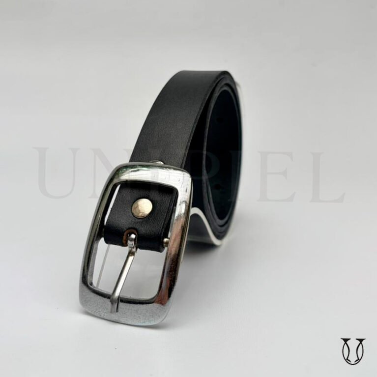 COD0193001 Correa cuero suela vacuno Md. Pasador metal 2.5 color negro