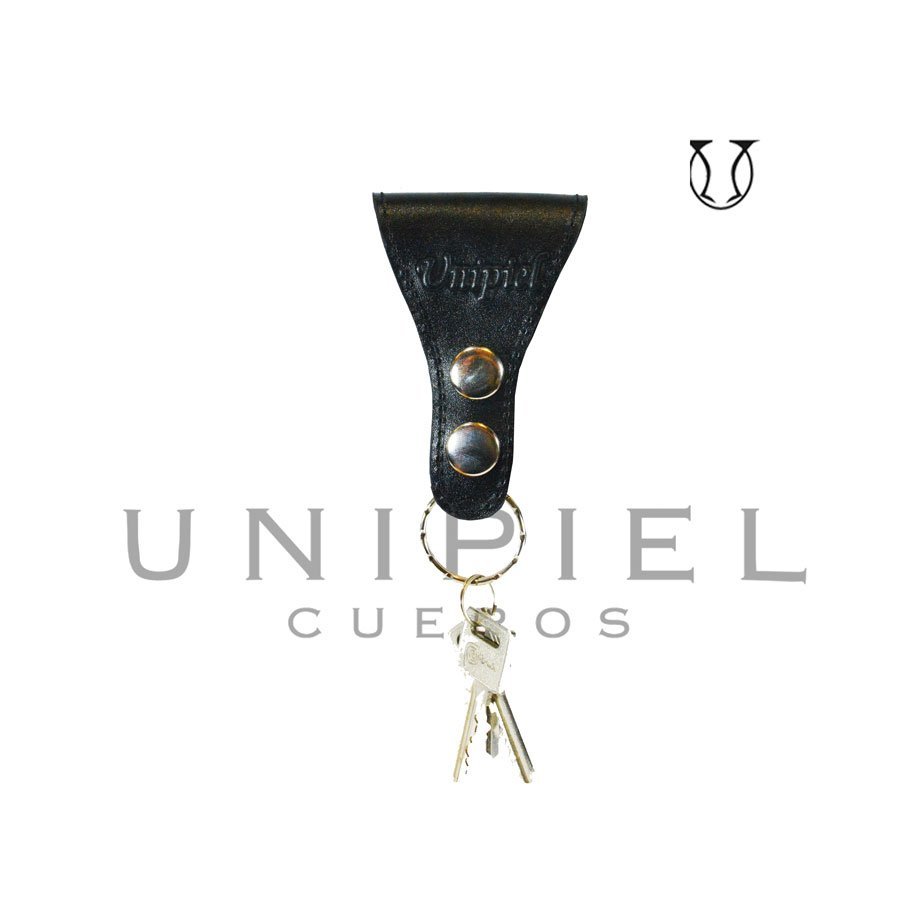 LLU01122001 Llavero de cuero vacuno color negro