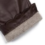 GUN01312001 Guante dama lazo ondas cuero ovino Negro 2