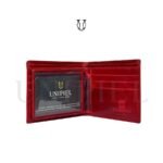 BIC00422040  Billetera de Cuero Md. Triple Rojo Craquelado 4