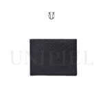 BIC00223106 Billetera cuero fino de res negro grabado fish 1