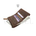 BIC12122003 Billetera de lona c/cuero de res color Marron 5