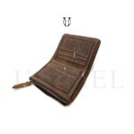 BIC12122003 Billetera de lona c/cuero de res color Marron 2