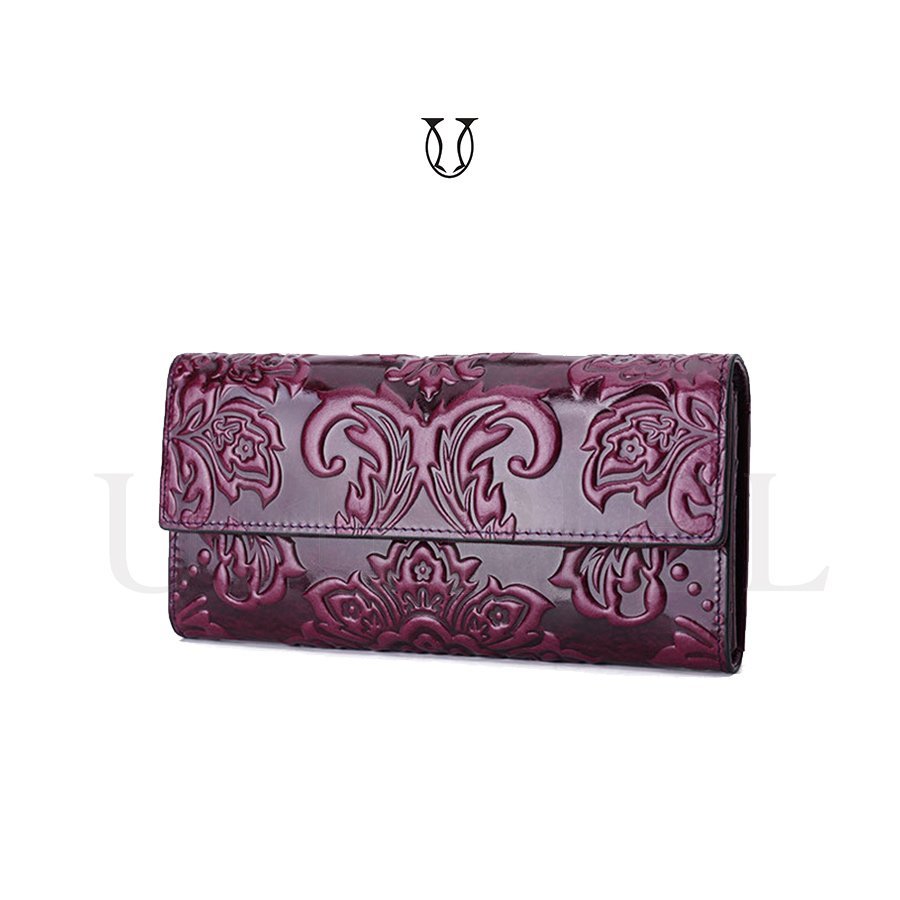 BID05823019 Billetera cuero de res con tarjetero Morado