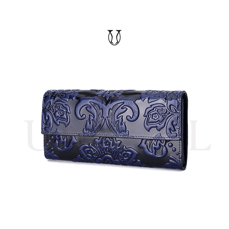 BID05823006 Billetera cuero de res con tarjetero Azul