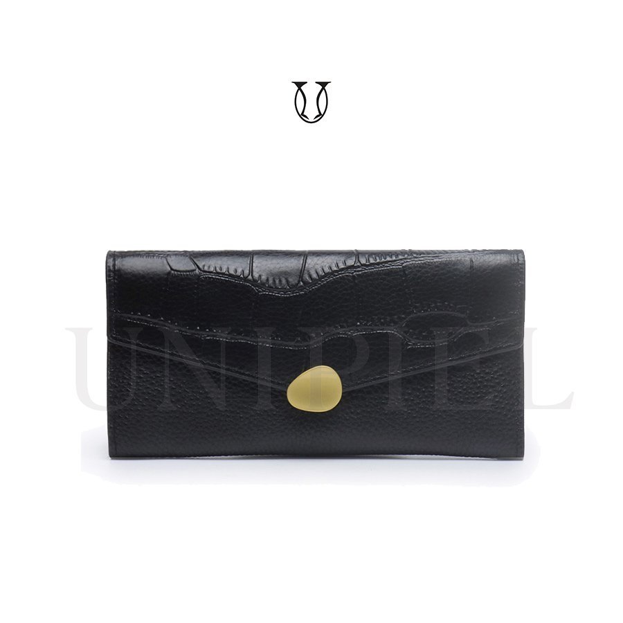 BID05923001 Billetera cuero de res con tarjetero Negro