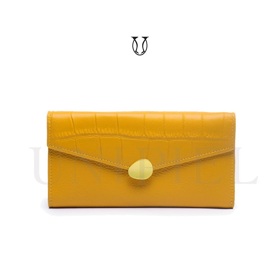 BID05923170 Billetera cuero de res con tarjetero Amarillo