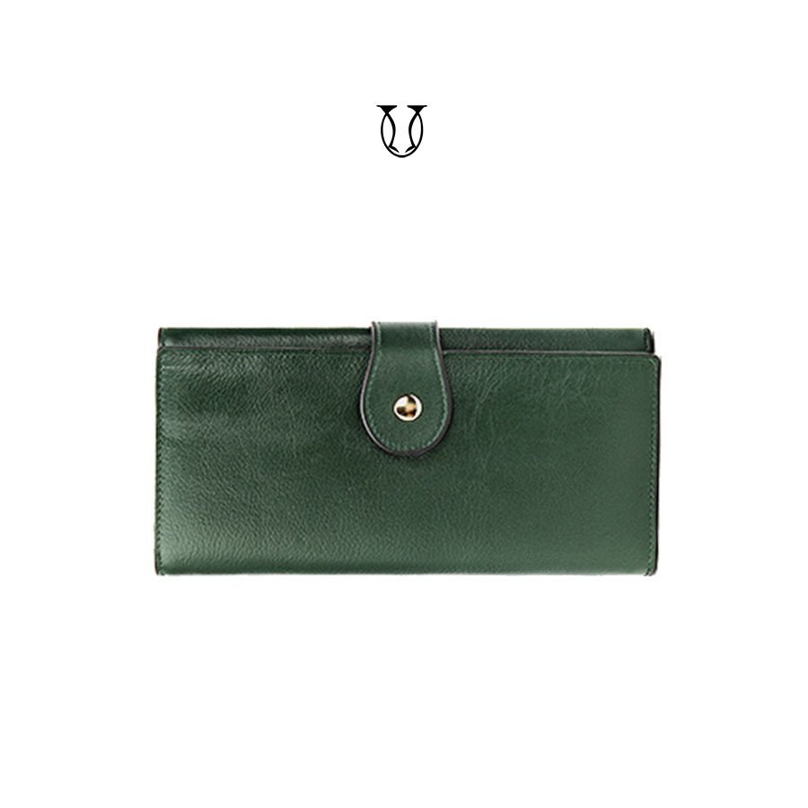 BID05022014 Billetera de cuero vacuno Verde