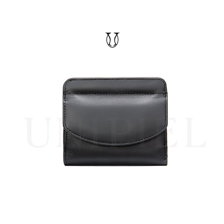 MDU01422001 Billetera cuero de res con tarjetero Negro