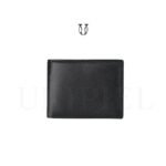 BIC12222001 Billetera cuero de res con clip metal negro 1