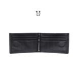 BIC12222001 Billetera cuero de res con clip metal negro 2