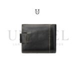 BIC08922001 Billetera cuero de res con tarjetero negro 2
