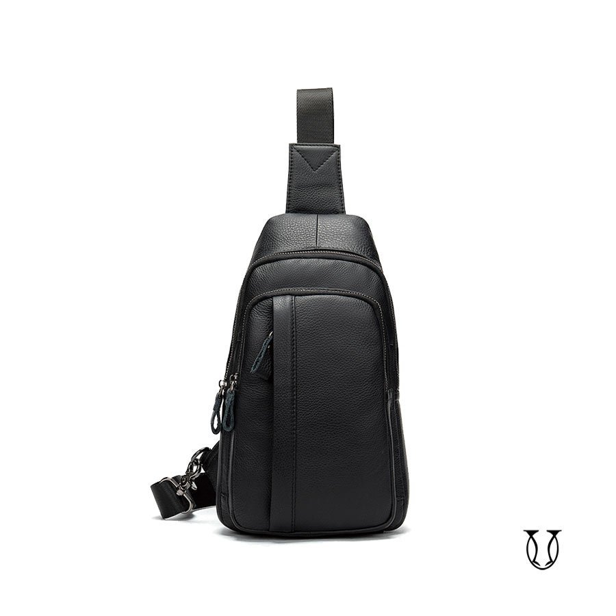 MHU03022001 Mochila Canguro de cuero vacuno Negro