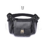 CNG00722001 Canguro riñonera de cuero vacuno Negro 1