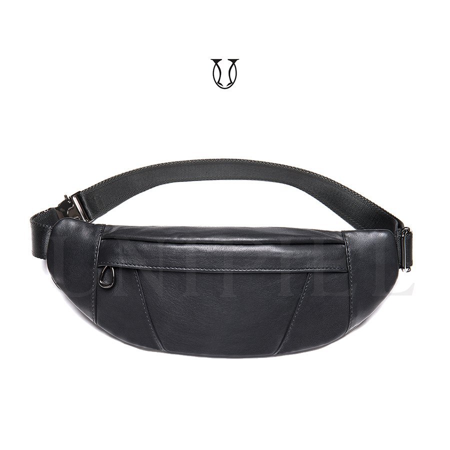 CNG02722001 Canguro riñonera de cuero vacuno Negro