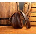 CNG03722025 Canguro riñonera de cuero vacuno Marrón jaspeado 3