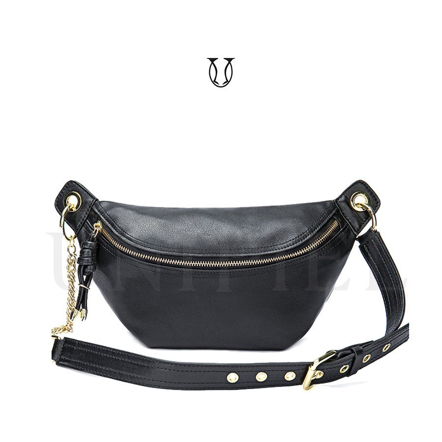 CNG04922001 Canguro riñonera de cuero vacuno negro