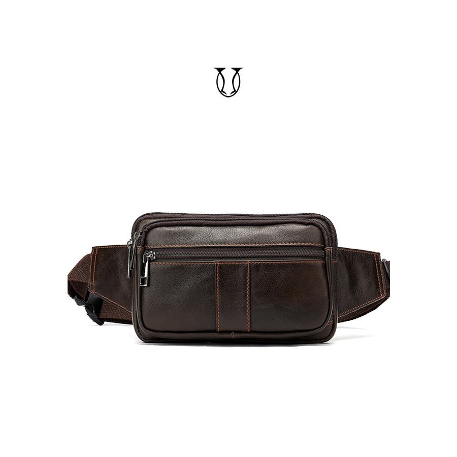 CNG01422002 Canguro riñonera de cuero vacuno moro