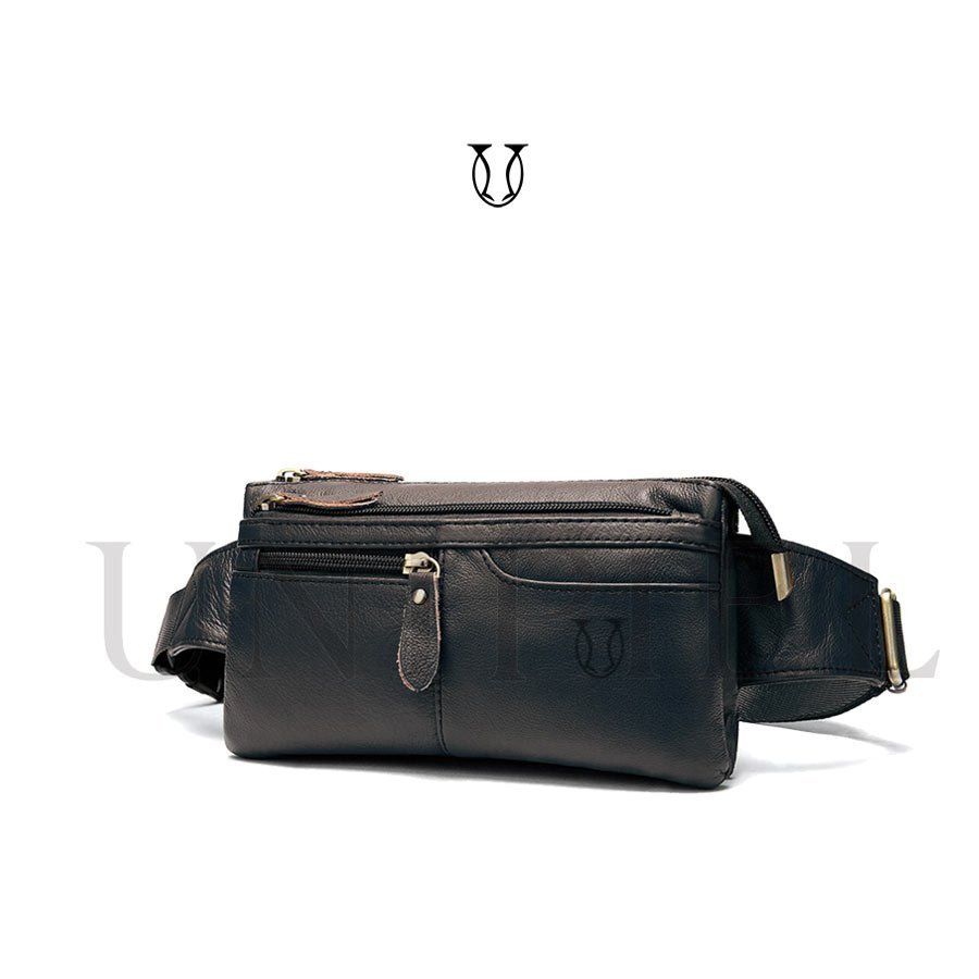 CNG01522001 Canguro riñonera de cuero vacuno Negro