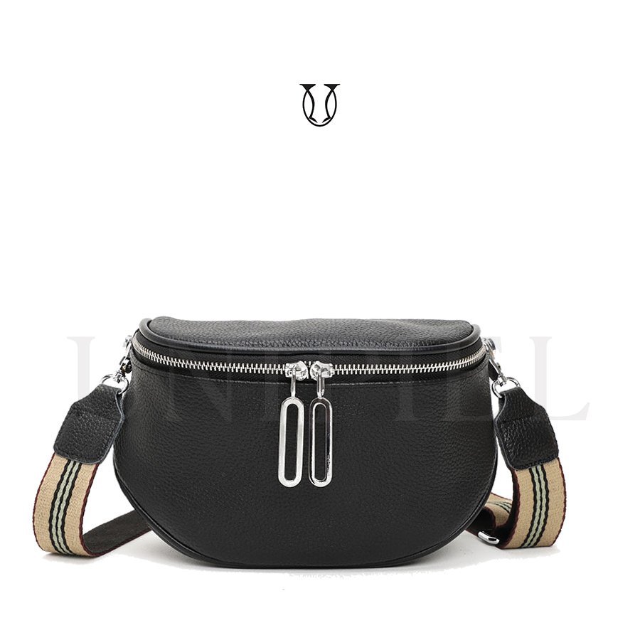 CRD18122001 Cartera de cuero vacuno Negro