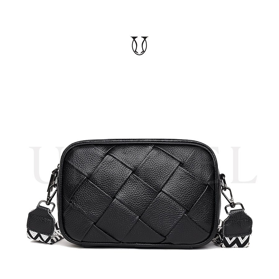 CRD19722001 Cartera de cuero vacuno Negro