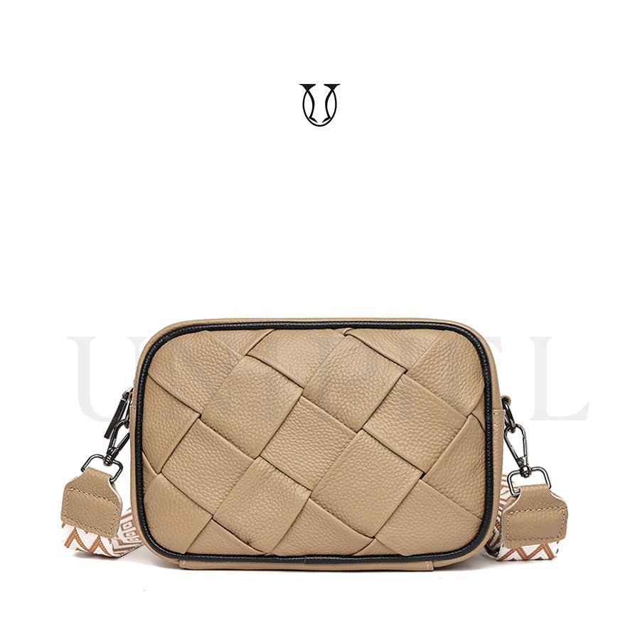 CRD19722185 Cartera de cuero vacuno Caqui