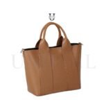 CRD21722185 Cartera de cuero vacuno Caqui 2