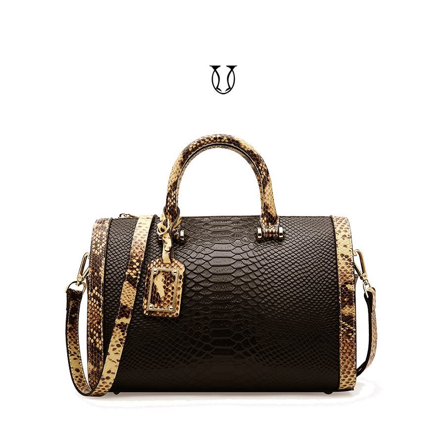 CRD09222001 Cartera de cuero vacuno Negro