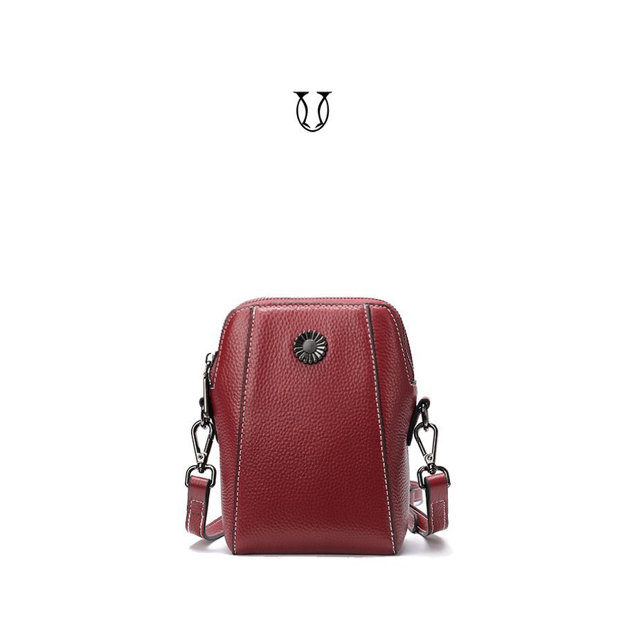 CRD06022012 Cartera de cuero vacuno rojo