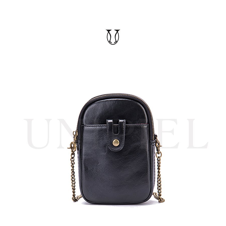 CRD11922001 Cartera morral de cuero vacuno Negro