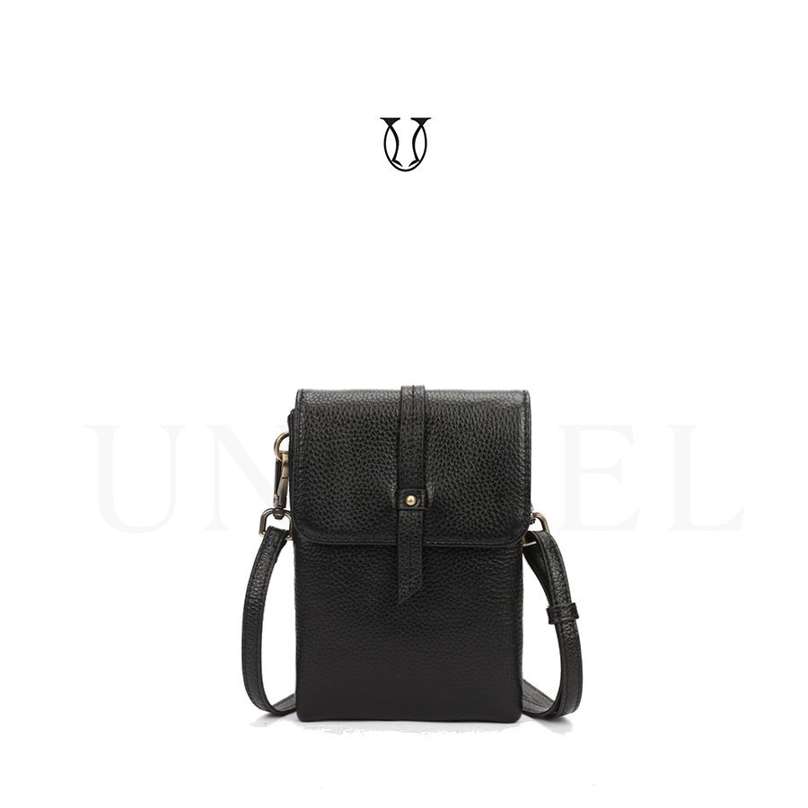 MRU06522001 Cartera morral de cuero vacuno negro