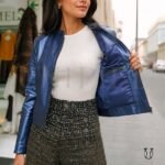 Casaca md Bolero cuero seda ovino CSD04122056 Azul metalico 3