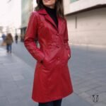 Abrigo md Blaze cuero seda ovino CSD06112012 Rojo 1