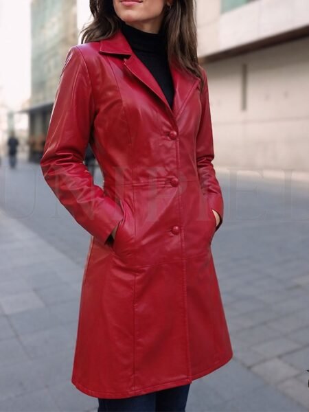 Abrigo md Blaze cuero seda ovino CSD06112012 Rojo