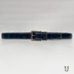 COC0812221 Correa cuero vacuno doble costura 3.5 color azul petroleo 2