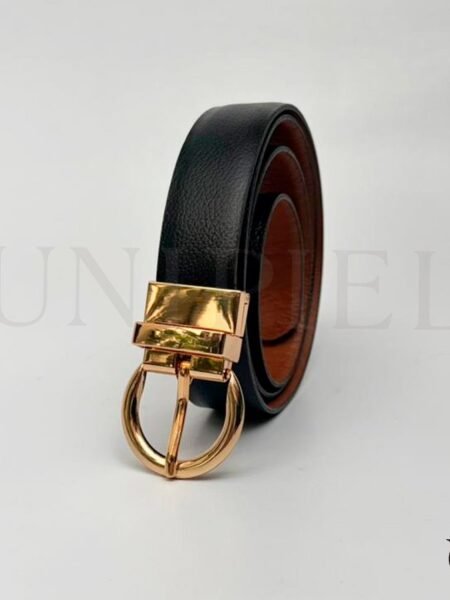 COD0213252 Correa cuero res guante reversible 2.5 color Negro y caramelo floter