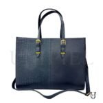 CRD25722006 Cartera/ Bolso de Cuero Siena Azul 2