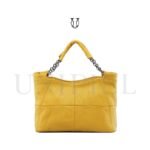 CRD27522170 Cartera de Cuero Amarillo 1