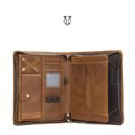 CRU00822032 Carpeta Cuero A4 Con Cierre Natural Jaspeado 1