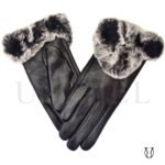 GUN02512001 Guante dama md rabbit cuero ovino Negro 2