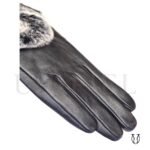 GUN02512001 Guante dama md rabbit cuero ovino Negro 3