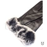 GUN02512001 Guante dama md rabbit cuero ovino Negro 5