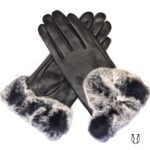 GUN02512001 Guante dama md rabbit cuero ovino Negro 1