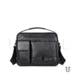 MRU16222001 Maletín morral de cuero res Negro 1