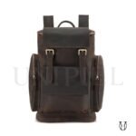 MHU14022025 Mochila de Cuero Vacuno Marrón Jaspeado 1