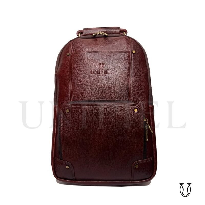 MHU16022010 Mochila de Cuero Vacuno Guinda